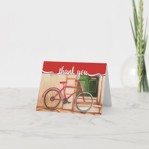 Het Olieverfschilderij van de fiets dankt u kaardt Bedankkaart