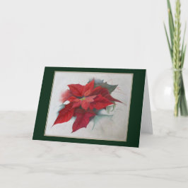 Het Olieverfschilderij van Kerstmis van poinsettia Feestdagen Kaart