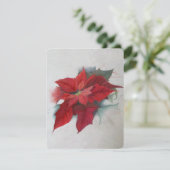 Het Olieverfschilderij van Kerstmis van poinsettia Kaart (Staand voorkant)