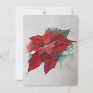 Het Olieverfschilderij van Kerstmis van poinsettia Kaart