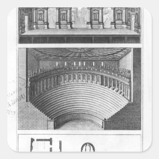 Het Olympisch theater in Vicenza Vierkante Sticker (Voorkant)
