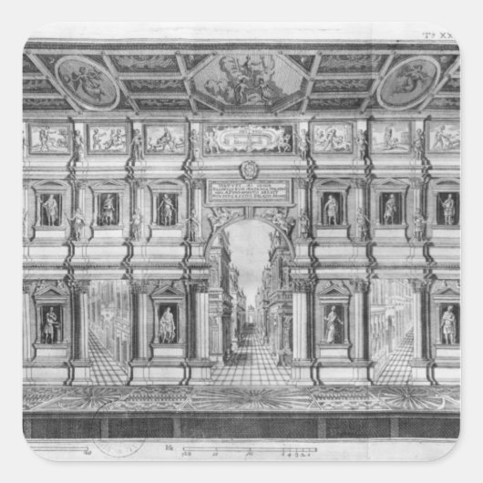 Het Olympisch theater in Vicenza Vierkante Sticker (Voorkant)