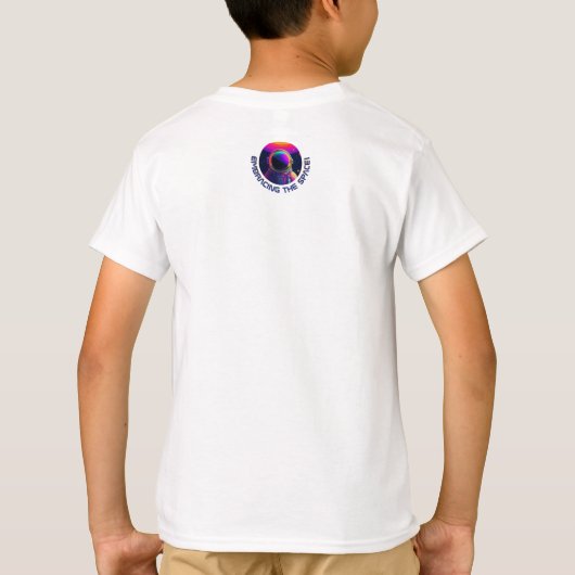 Het omarmen van de Space White Kinder Tshirt (Achterkant)
