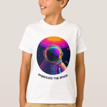 Het omarmen van de Space White Kinder Tshirt