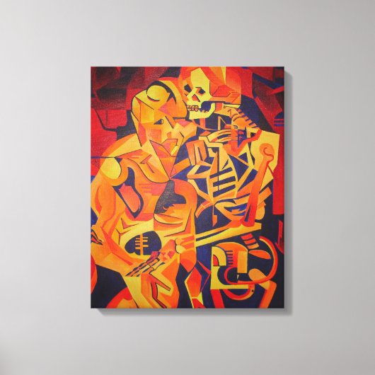 Het omarmen van Dood Colorful Geometric Art Canvas Afdruk (Voorkant)