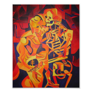 Het omarmen van Dood Colorful Geometric Art Foto Afdruk