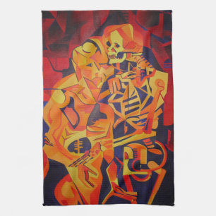 Het omarmen van Dood Colorful Geometric Art Theedoek
