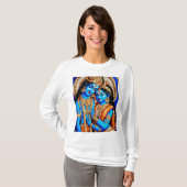 Het omarmen van Heer Radha Krishna's Goddelijke Li T-shirt (Voorkant volledig)