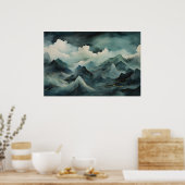 Het omarmen van mist, wolken en de schoonheid van poster (Keuken)