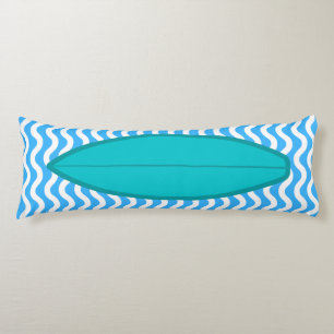 Het ombuigen van turquoise Blue Waves Surfing Body Lichaamskussen