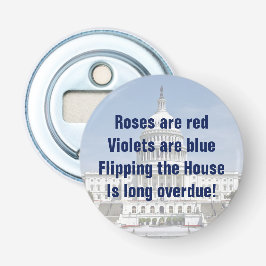 Het omdraaien van de Tweede Kamer Button Flesopener