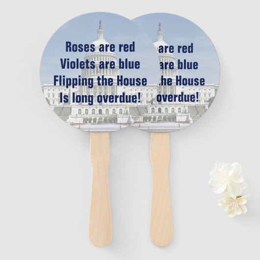 Het omdraaien van de Tweede Kamer Handwaaier (Voorkant en achterkant)