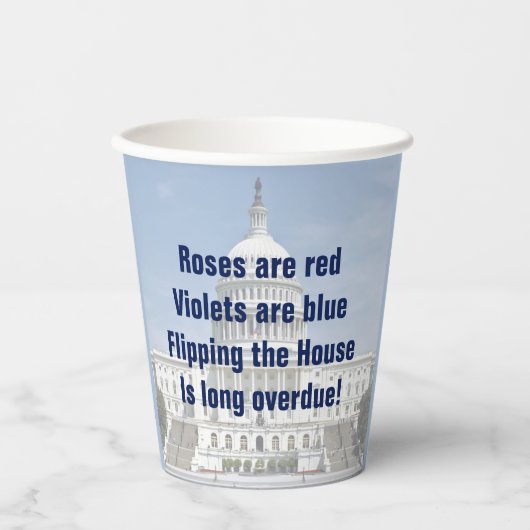 Het omdraaien van de Tweede Kamer Papieren Bekers (Voorkant)