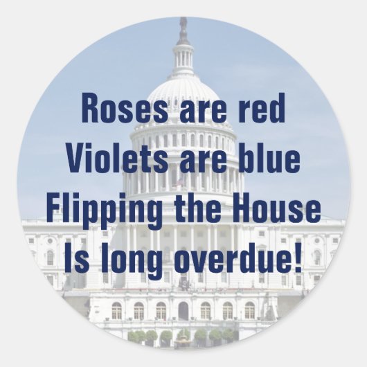 Het omdraaien van de Tweede Kamer Ronde Sticker (Voorkant)