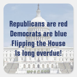 Het omdraaien van de Tweede Kamer Vierkante Sticker