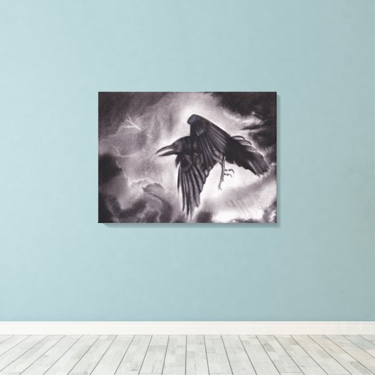 Het Omen Raven Canvas (Insitu (Houten vloer))