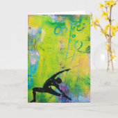 Het omgekeerde Wenskaart van het Meisje van de Kaart (Gele Bloem)