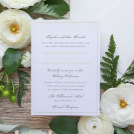 Het omgezette Elegant Monogram Green White Wedding Folie Uitnodiging