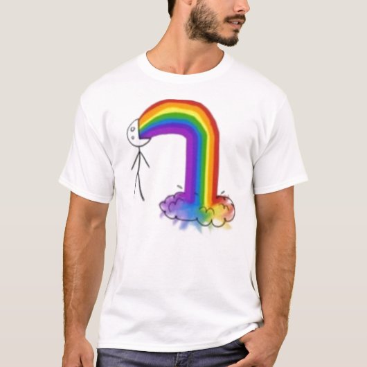 Het omgooien van regenbogen t-shirt (Voorkant)