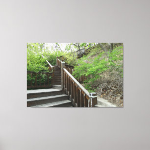 Het omhoog het bergpad op een canvas afdruk