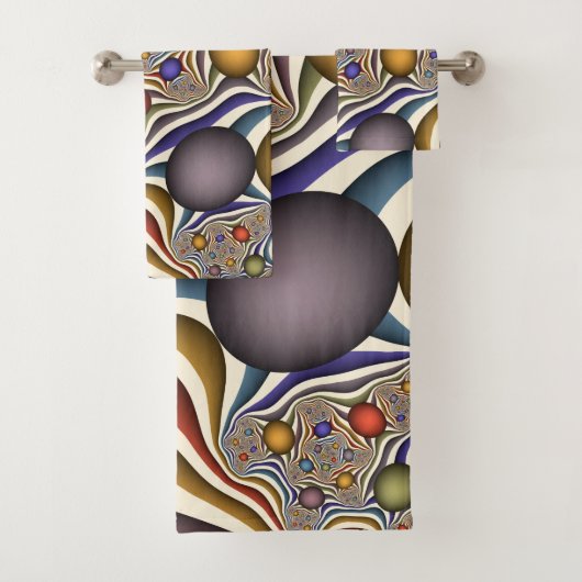 Het omhoog vliegen, Kleurrijk, Modern, Abstract Fr Bad Handdoek (Insitu)