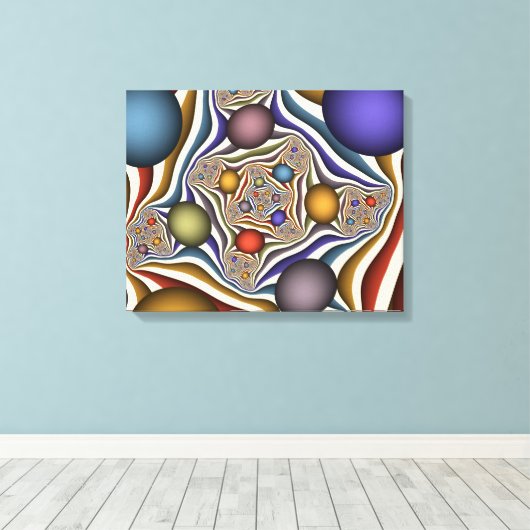 Het omhoog vliegen, Kleurrijk, Modern, Abstract Fr Canvas Afdruk (Insitu (Houten vloer))