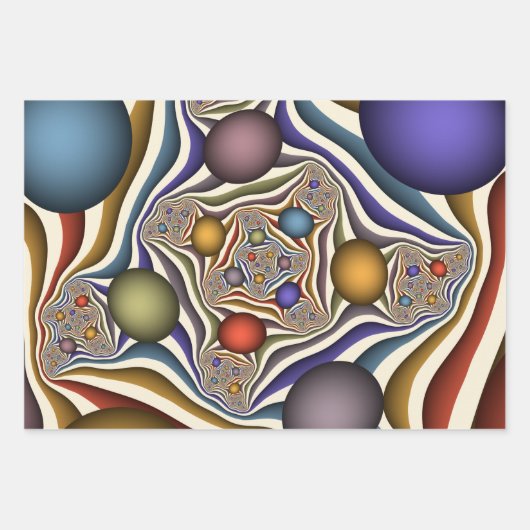 Het omhoog vliegen, Kleurrijk, Modern, Abstract Fr Inpakpapier Vel (Voorkant 3)