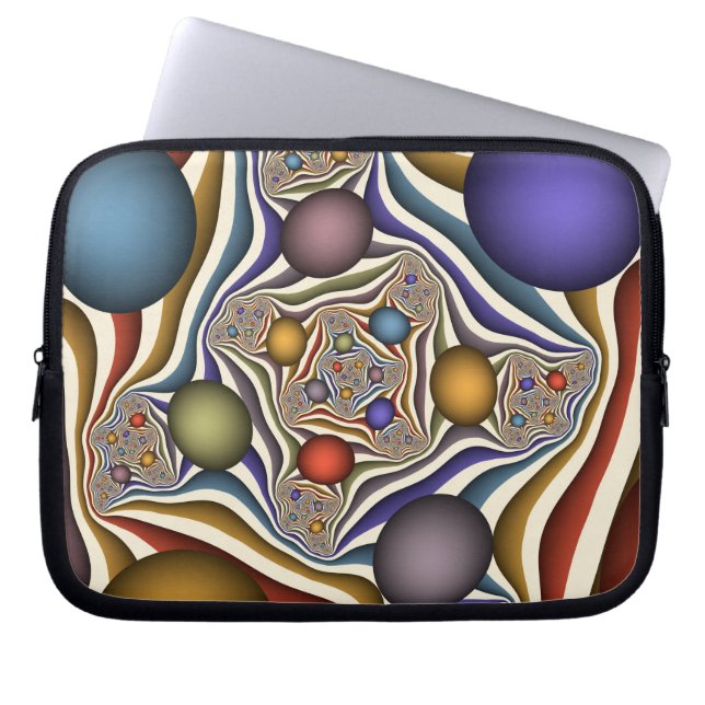 Het omhoog vliegen, Kleurrijk, Modern, Abstract Fr Laptop Sleeve (Voorkant)