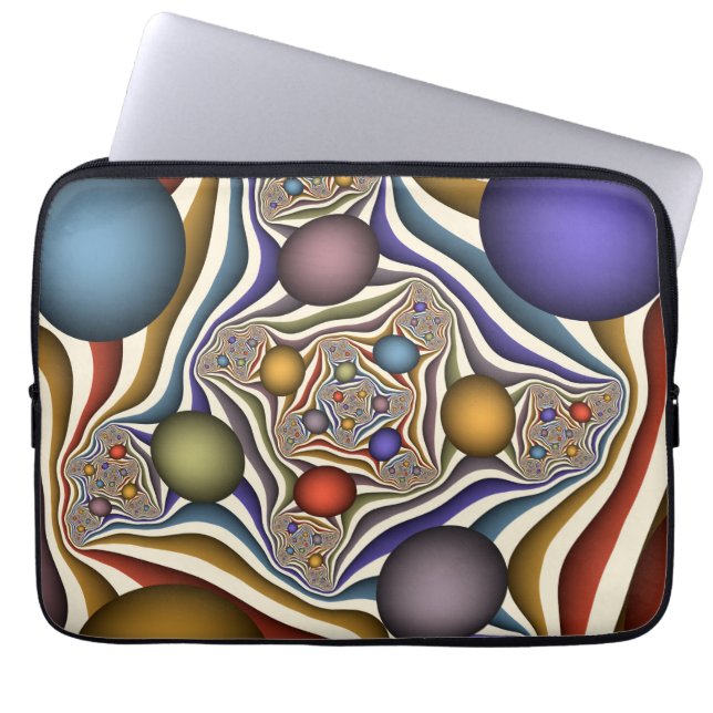 Het omhoog vliegen, Kleurrijk, Modern, Abstract Fr Laptop Sleeve (Voorkant)