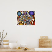 Het omhoog vliegen, Kleurrijk, Modern, Abstract Fr Poster (Keuken)