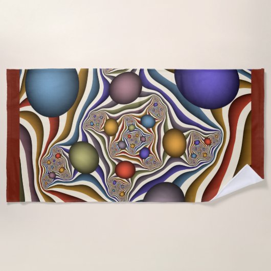 Het omhoog vliegen, Kleurrijk, Modern, Abstract Fr Strandlaken (Voorkant)