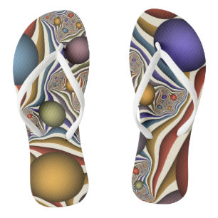 Het omhoog vliegen, Kleurrijk, Modern, Abstract Fr Teenslippers