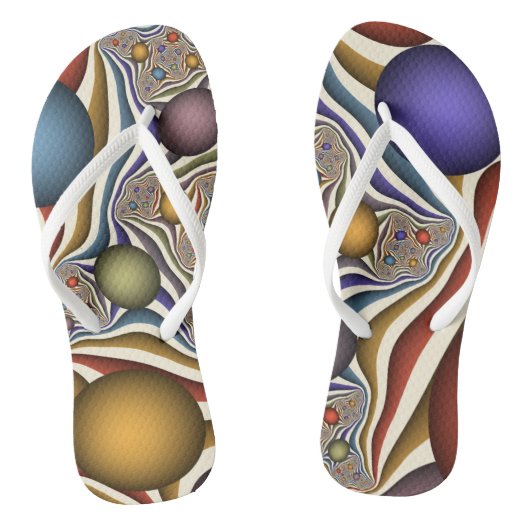 Het omhoog vliegen, Kleurrijk, Modern, Abstract Fr Teenslippers (Voetbed)