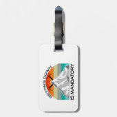 Het omlaag brengen is een verplichte bergbeklimmin bagagelabel (Achterkant verticaal)