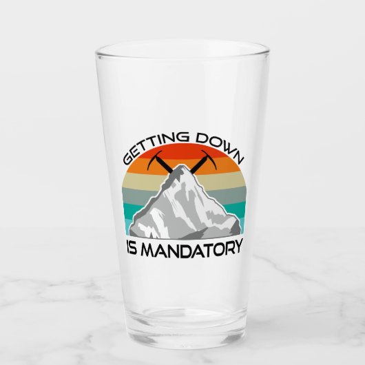 Het omlaag brengen is een verplichte bergbeklimmin glas (Voorkant)