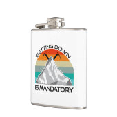 Het omlaag brengen is een verplichte bergbeklimmin heupfles (Links)