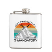 Het omlaag brengen is een verplichte bergbeklimmin heupfles (Voorkant)