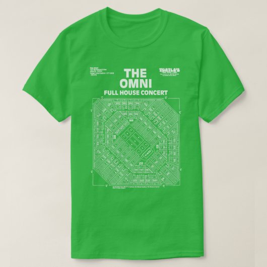Het Omni Coliseum in Atlanta Zitplaatskaart 2 TShi T-shirt (Design voorkant)