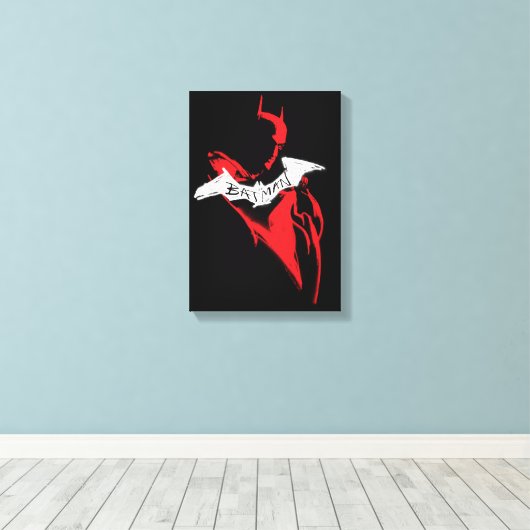 Het omtrek Batman Sprayf Canvas Afdruk (Insitu (Houten vloer))