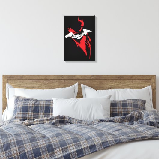 Het omtrek Batman Sprayf Canvas Afdruk (Insitu (Slaapkamer))