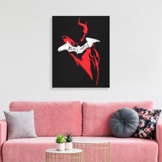 Het omtrek Batman Sprayf Canvas Afdruk (Insitu (Woonkamer))