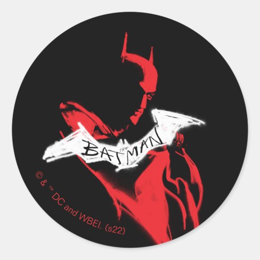 Het omtrek Batman Sprayf Ronde Sticker (Voorkant)
