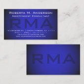 Het onafhankelijke Elegante Blauwe Monogram van de Visitekaartje (Voorkant / Achterkant)