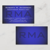 Het onafhankelijke Elegante Blauwe Monogram van de Visitekaartje (Voorkant / Achterkant)