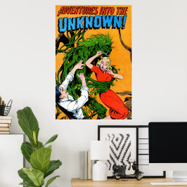 Het Onbekende Groene Moeras Monster Vintage Strips Poster