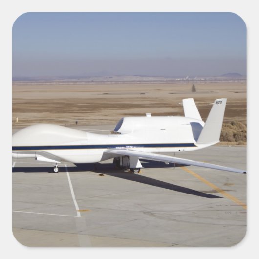 Het onbemande vliegtuig Global Hawk Vierkante Sticker (Voorkant)
