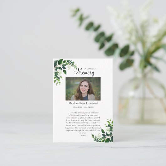 Het Onbevlekt Hart van Maria Begrafenis Kaart Plaatskaartje (Staand voorkant)