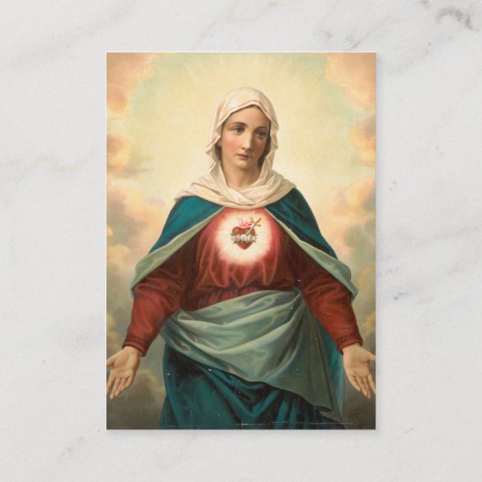 Het Onbevlekt Hart van Maria Begrafenis Kaart Plaatskaartje (Achterkant)