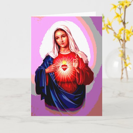 Het Onbevlekte Hart van de Maagd Maria Kaart (Gele Bloem)