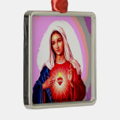 Het Onbevlekte Hart van de Maagd Maria Metalen Ornament (Rechts)